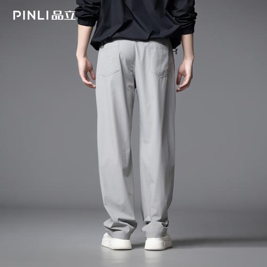 PINLI品立2025秋季新款设计感拼接休闲裤潮牌弹力户外直筒长裤男GD253117073 商品图4
