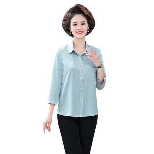 W012-1925-65-2025年春夏装妈妈真丝衬衫纯色洋气中老年人高档女装桑蚕丝上衣服 商品图4