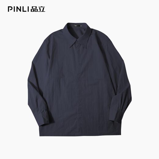 PINLI品立2025秋季新款男士宽松尖领纯色打底长袖衬衫休闲衬衣潮GD253113068 商品图6