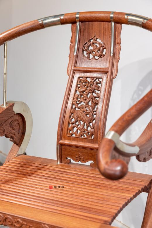 红桥红  家具严选  缅甸花梨(大果紫檀）  【木面 王款 麒麟纹交椅】 商品图2