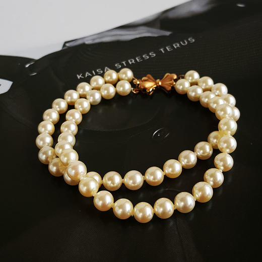 【天然正品】AU750黄金镶天然近完美约6.3MM羽皇金南洋海水金珠手链6.3MM链长：20CM女性现售价：4880！210825NJM14 商品图4