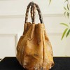丁摩 熊猫舞狮 重磅宋锦非遗真丝竹节包手提包国风中式金色手拎包5ZF-104 商品缩略图3