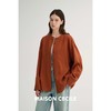 MAISON CECILE 两色/亚麻色织休闲慵懒感松弛落肩长袖衬衫 商品缩略图4