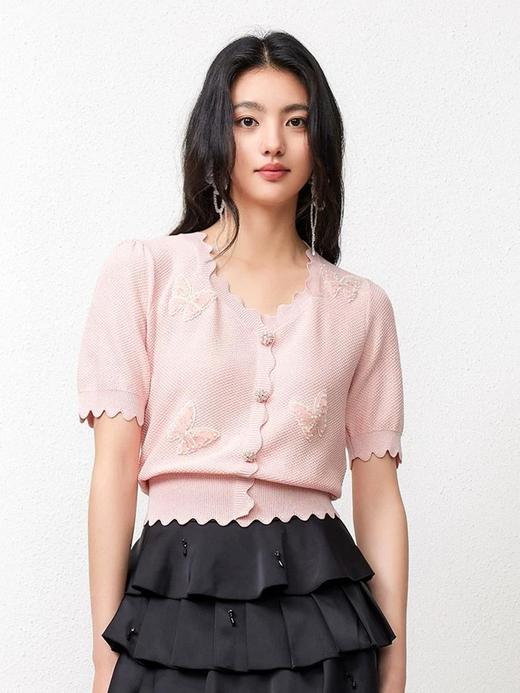 3楼FEXATA服饰(新百) 蕾丝钻饰蝴蝶结针织衫 商品图2