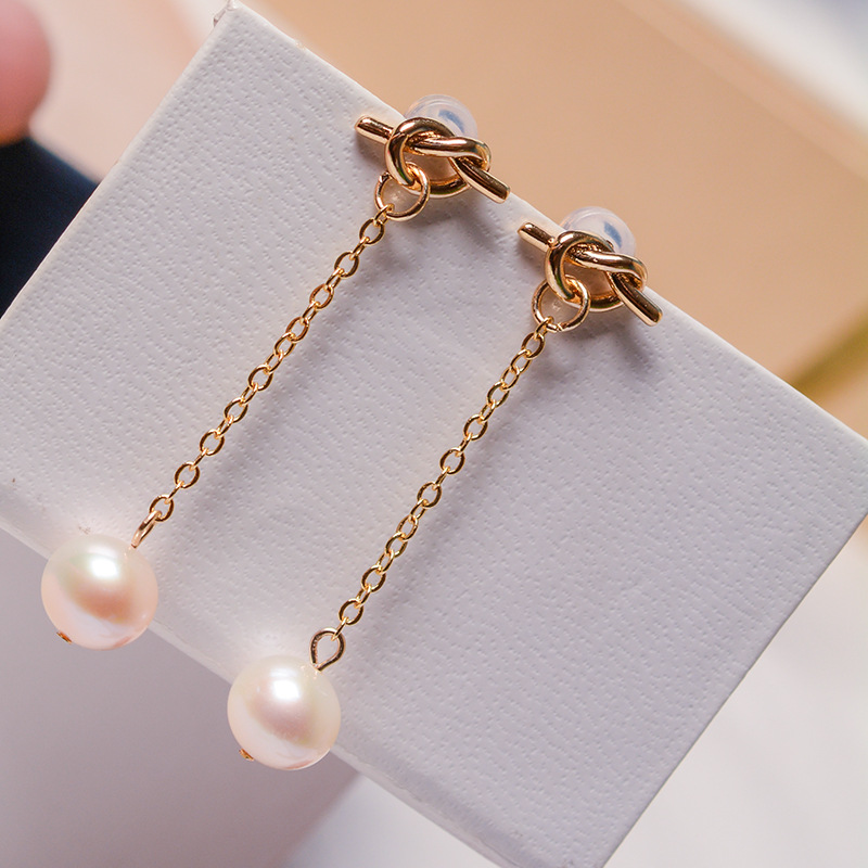 法式天然淡水珍珠耳环2021甜美ins复古不规则