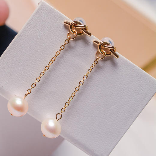 【预售3天】法式天然淡水珍珠耳环女ins甜美复古14k注金不规则爱心耳钉银针HYZZ072813 商品图3