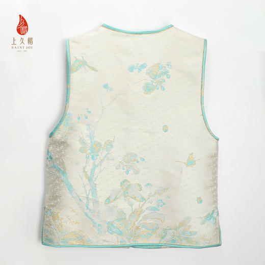 上久楷新中式单面宋锦马甲新款中国风无袖耋算京垓册CY1045203011 商品图1