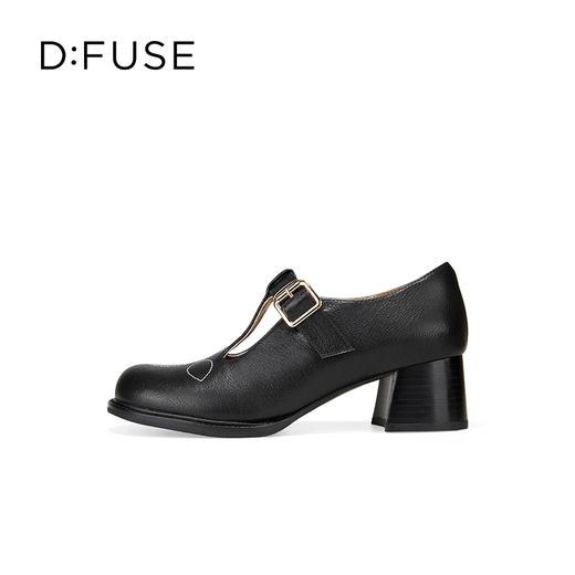 Dfuse迪芙斯2025秋季新款时尚浅口鞋复古粗中跟T带显瘦玛丽珍鞋职业通勤鞋DFD3111033 商品图5