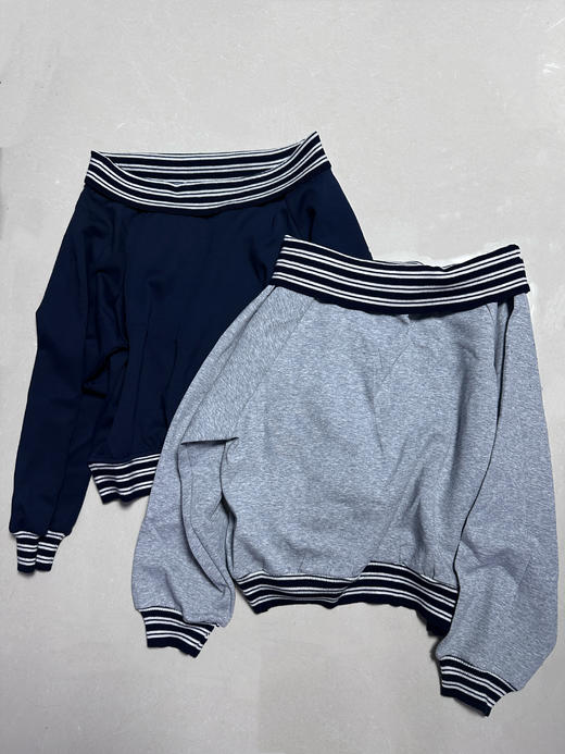 【门店同款】ENJOY秋季“城市与旷野”韩系条纹拼接卫衣 164343114 商品图3