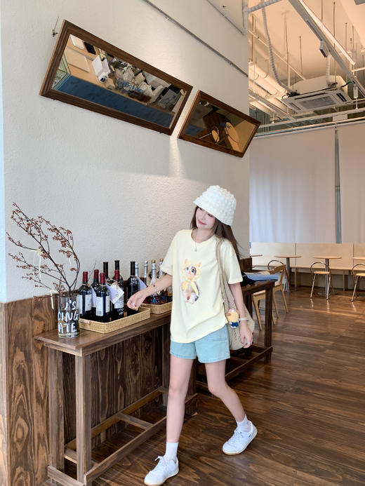 【129元任选2件】现货！可爱猫咪立体头巾宽松短袖 商品图8