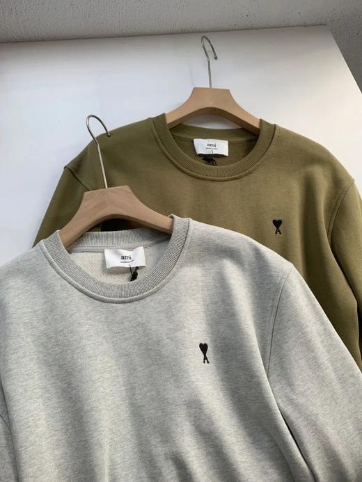 AM1爱心刺绣明星同款纯棉螺纹撞色情侣款卫衣 商品图5