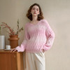 甜美氛围感晕染渐变圆领毛衣女秋季宽松显瘦套头针织衫上衣V2651166 商品缩略图2