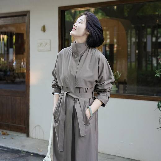 火桐hooton 露珠系列 丝羊毛精纺复式长风衣ZB7040 商品图1