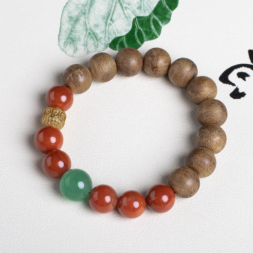 xy0572沉香+南红非洲翠大手串 商品图2