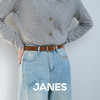 JANES简束[休闲简约]高级磨砂质感腰带反绒牛皮皮带女简约气质 商品缩略图2
