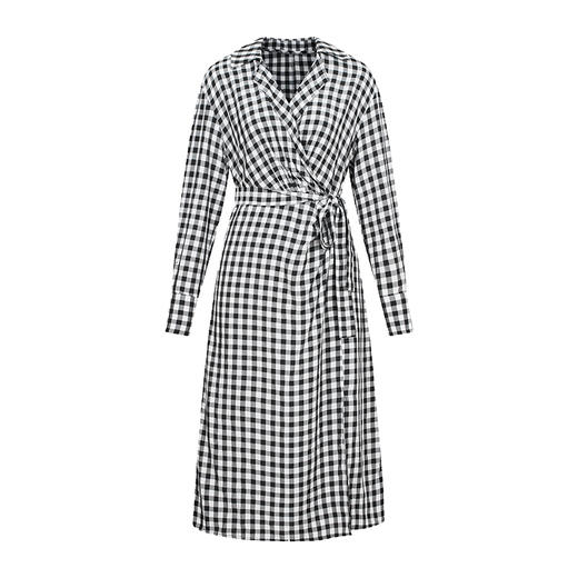 HeyDress法式格纹裹身连衣裙 商品图4