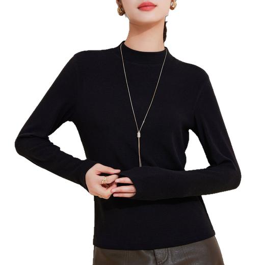 「自j」全新升级【铂金会员109/天猫149/差价40】(40014)洛诗琳新款半高领打底衫2025秋季显瘦半高领弹力打底上衣女 商品图4