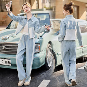 新款韩版牛仔休闲两件套 LXY2501