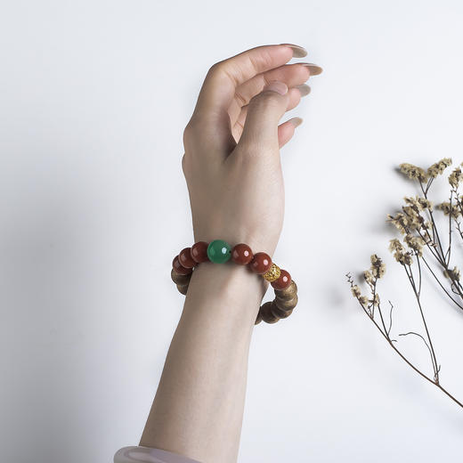 xy0572沉香+南红非洲翠大手串 商品图9