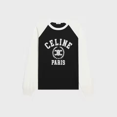 小香风字母tee，面料是全棉的。黑白撞色正肩宽松长袖上衣C082660 商品图6