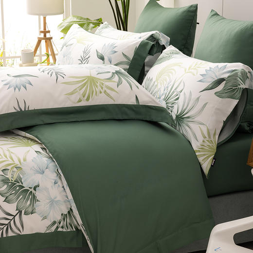 多喜爱 60S全棉缎纹四件套香影罗缎/月映兰亭/姑苏竹春/棕榈诗篇/月晓阑音/素唯hl【新疆长绒棉】【柔软细腻】细腻柔滑 丝般光泽 多款可选 商品图14