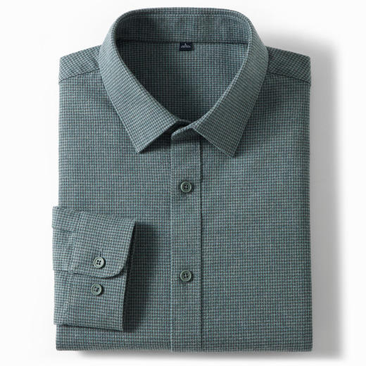 【含绵羊毛】罗蒙秋冬长袖衬衫男士职业通勤厚款舒适商务风长袖衬衣 商品图13