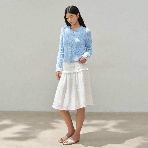 Ariseism 美式复古绞花毛衣女秋季新款修身针织上衣 商品图4