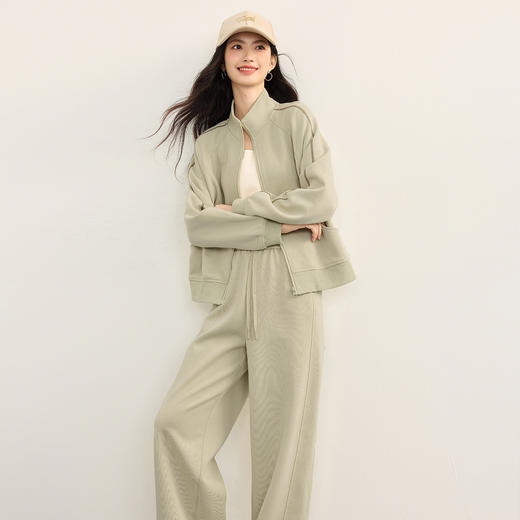 【08/27新品】熙世界通勤运动卫衣套装女2025秋装新款休闲外套直筒长裤子两件套 商品图4