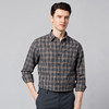 【含绵羊毛】罗蒙秋冬长袖格纹衬衫男士翻领时尚百搭通勤磨毛保暖舒适男士长袖衬衣 商品缩略图2