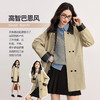 【五折购】熙世界时尚撞色PU翻领风衣女2025秋装新款高级感巴恩风中长款外套 商品缩略图3