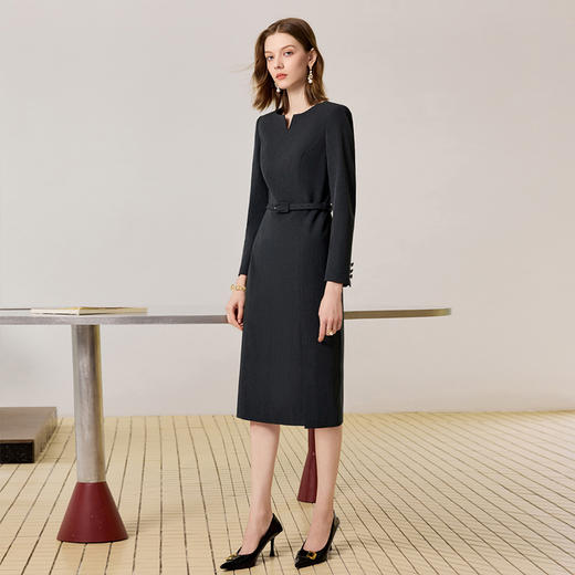 IWY/高级感灰色连衣裙女新款气质干练正式场合职业西装裙J25Q232 商品图1