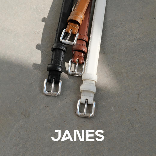 JANES简束[董生活推荐]极简风女士真皮细腰带百搭高级质感牛皮皮带 商品图0
