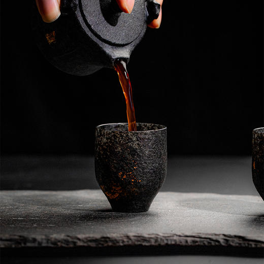 张文山冰碛岩乌冰花纹一壶两杯 商品图4