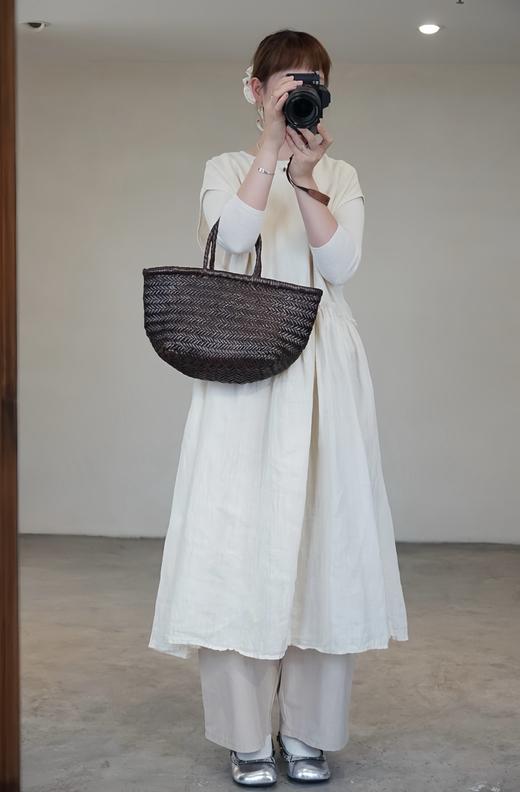 Gauze 松弛感落肩袖连衣裙(后背有绑绳) 商品图5