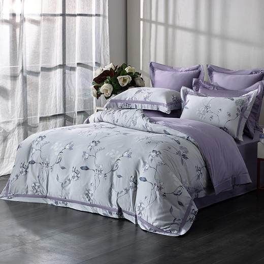 多喜爱 60S全棉缎纹四件套香影罗缎/月映兰亭/姑苏竹春/棕榈诗篇/月晓阑音/素唯hl【新疆长绒棉】【柔软细腻】细腻柔滑 丝般光泽 多款可选 商品图4