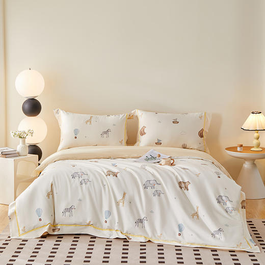 【线下同款】多喜爱 60S全棉缎纹四件套甜梦乐园/森林物语hl【60S长绒棉】【贡缎面料】【芬纳诺抗菌】细腻柔滑 精美织带/FX 商品图10