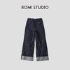 ROMI STUDIO“丹宁点缀”全棉斜纹挺括垂感阔腿牛仔裤 RWCAX06153 商品缩略图2