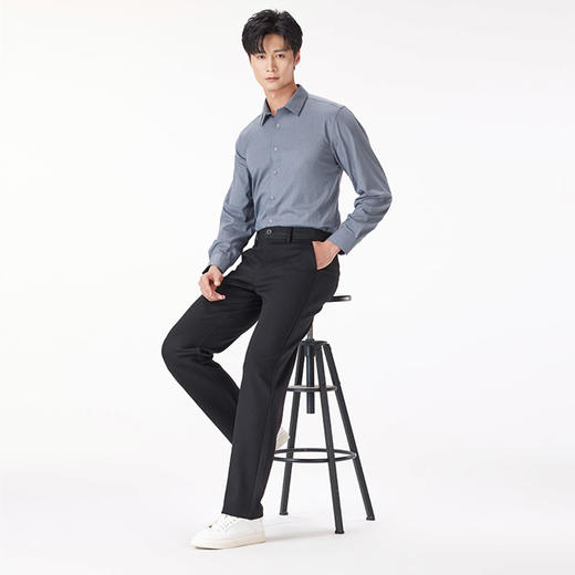 【含绵羊毛】罗蒙春秋男士休闲西裤舒适透气直筒显瘦挺括休闲裤 商品图1