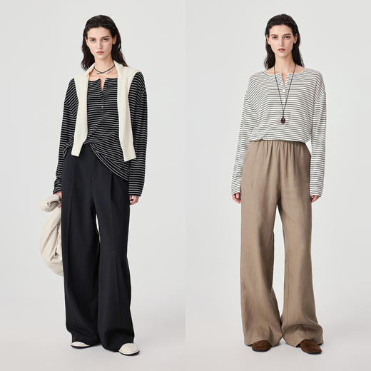 棉仓366601032-25天丝羊毛亨利领长袖T恤 商品图4