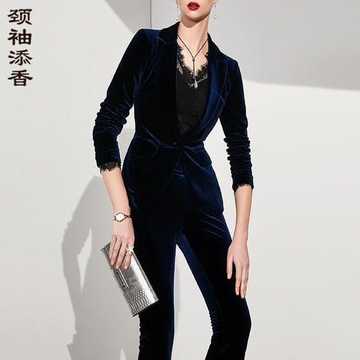 预售 魔腿丝绒套裤  J91A3442 商品图0