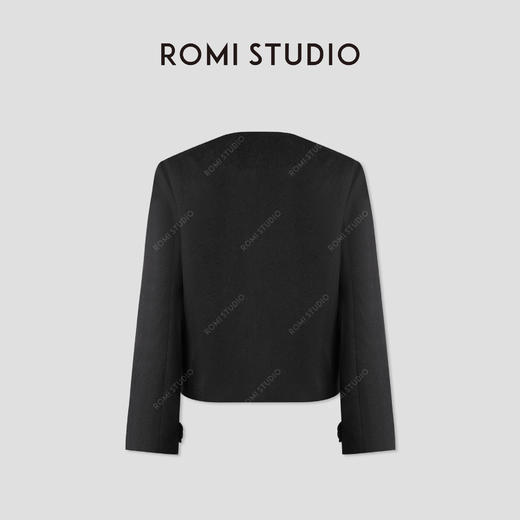 ROMI STUDIO“利落之姿”100骆驼绒精裁线条圆领毛呢外套RWCWW85207 商品图1