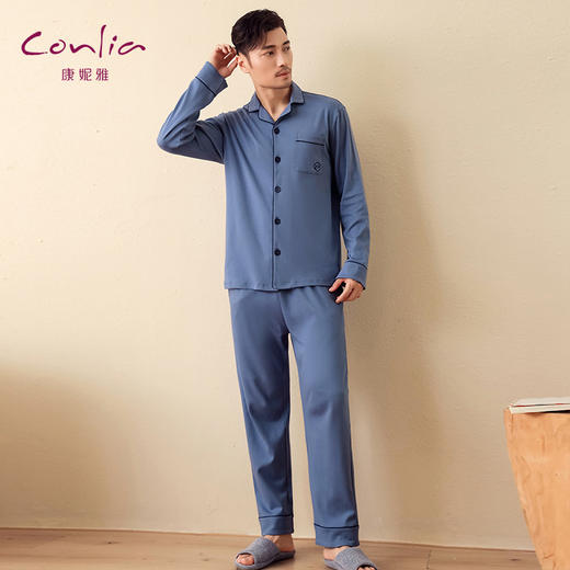 康妮雅男式长袖长裤开襟套装 商品图3