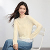 【08/27新品】熙世界甜美芭蕾风蕾丝拼接针织T恤女长袖减龄圆领上衣2025秋新款 商品缩略图4