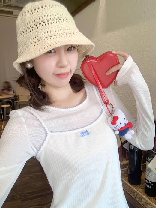 【129元任选2件】现货！芭蕾风真两件镂空修身针织T恤 商品图8