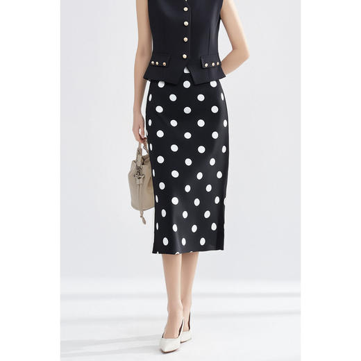 剩S/L/XL/XXL 【法式复古波点半身裙】秋季时尚经典赫本风半裙气质通勤裙子3615 商品图2