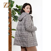 佐尔美冬季上新 双面穿印花连帽宽松显瘦保暖羽绒服外套女E34YY22 商品缩略图4