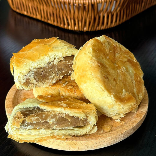 【超值2包装】黄庄福美 传统苏式手工酥皮月饼 皮薄馅多 甜而不腻 经典老式包装 7种口味可选420g/包 商品图6