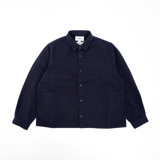 YAECA relax squear short shirt 高密度棉天然染色女式长袖衬衫 商品图4