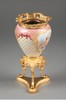 独角鹿西洋古董19世纪法国出品路易十五风格古典卷叶纹铜鎏金精雕装饰天使与花卉主题手绘描金瓷瓶 商品缩略图1