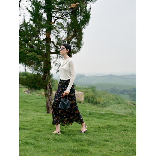 HeyDress斜裁印花修身松紧腰半裙 商品图2